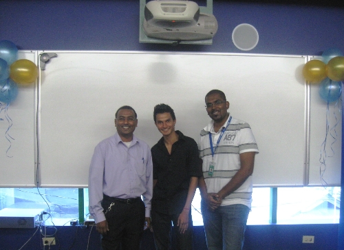 A. Mohammed with Lecturers Westley Lewis and Chanan Sudama